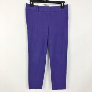 J.Crew Womens City Fit Crop Pants Size 2 Purple Stretch Mid Rise Straight Leg